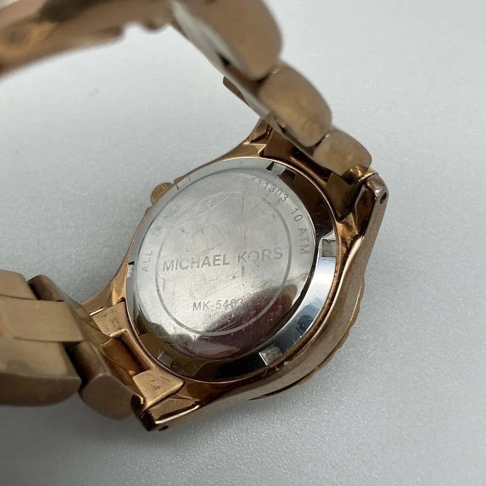 Michael Kors Madison Womens Watch 34mm Rose Gold Tone MK5483 New Battery 6